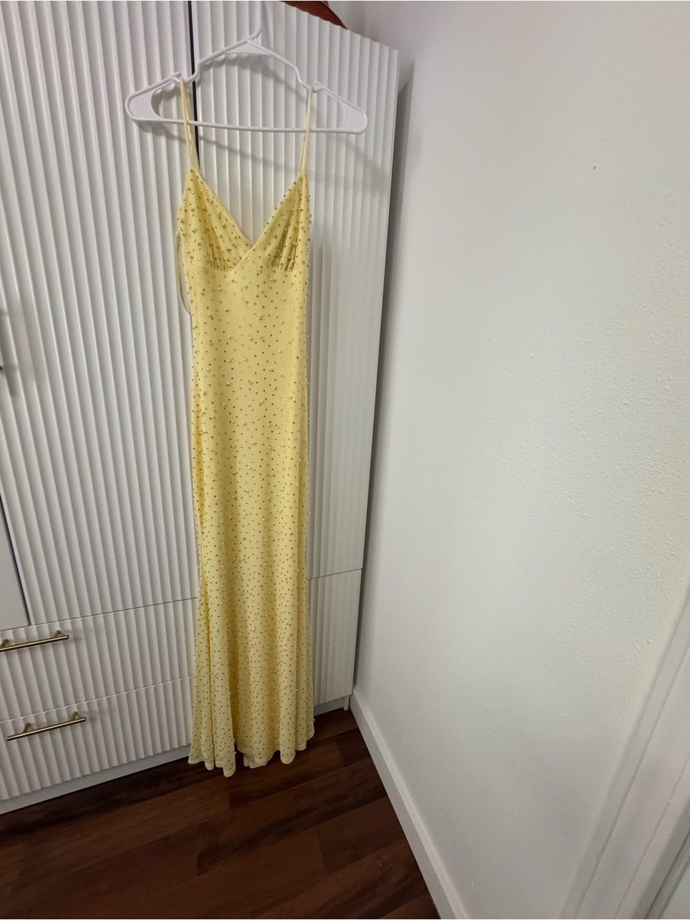 Yellow Spaghetti Strap Slip Dress
